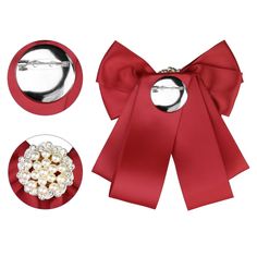 Fancy Cute Bowknot Necktie for School Uniform. Bow tie brooches for Women Light up your outfits. Bowtie with a pearl in the middle, and the pin is on the back, elegant, and easy to use. The locking brooch pin back can make you clip your bowknot quickly and easily. It is super easy to put on and stays in place. Specification: 1. Beads Bowtie: This beautiful pre-tied bow tie with clip closure, and faux pearls designed bow tie is lovely and quick. 2. Stand Out from the Crowd: This bowknot brooch pi School Uniform Bow Tie, Uniform Bow Tie, Ribbon Brooch, Pre Tied Bow Tie, Pearl Design, Pin Backs, Necktie, Bow Tie, Faux Pearl