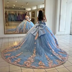 Baby Blue Quinceanera Dresses, Blue Quince Dress, Light Blue Quinceanera Dresses, Baby Blue Quinceanera, Quince Dresses Blue, Dresses Art, Sweet Sixteen Dresses