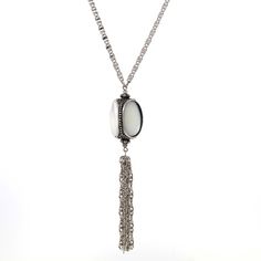 This genuinely stunning spinner tassel necklace will add an adventurous, natural flow to your lifestyle. This antique-style tassel necklace is available in pewter or gold-tone and features a floral decal or mother of pearl stones. This vintage style tassel necklace is a perfect way to express your creativity, and it's a great addition to accessorize your wardrobe. It's easy and comfortable to wear with almost anything and will look lovely during the day and fantastic in the evening. A very versa Elegant Antique Silver Pewter Necklace, Antique Engraved Pewter Necklaces, Vintage Pewter Necklace With Antique Finish, Channel Jewelry, Silver-toned Mother Of Pearl Necklace, Vintage Multi-strand Pearl Necklace As Gift, Chic Fashionista, 1928 Jewelry, Floral Decal