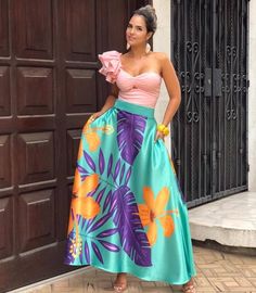 Weading Dress, Long Silk Skirt, Dress For The Office, Polynesian Dress, Dresses Casual Boho, Fiesta Tropical, Colour Combinations Fashion, Business Attire Women