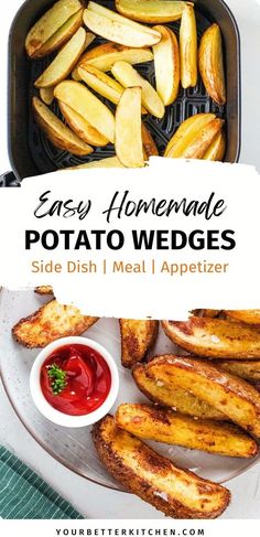 easy homemade potato wedges side dish meal appetizer