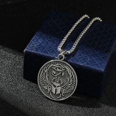 Embrace the allure of ancient Egypt with our Round Zinc Alloy Pendant Necklace, crafted meticulously to celebrate the richness of Egyptian heritage. Featuring a round pendant crafted from durable zinc alloy, this necklace captures the essence of ancient mystique. Paired with a link chain, it offers both style and symbolism, allowing you to carry a piece of ancient wisdom and history wherever you go. Metals Type: Zinc alloy Shape\pattern: Round Pendant Size: 35mm Chain Type: Link Chain weight: ab Metal Medallion Necklace With Clavicle Chain Pendant, Symbolic Round Bronze Necklace, Metal Coin Necklace With Clavicle Chain And Round Pendant, Silver Circle Brass Necklaces, Oxidized Metal Necklaces, Metal Medallion Necklace With Clavicle Chain, Bronze Round Amulet Necklace, Ancient Brass Round Pendant Necklace, Antique Silver Spiritual Round Pendant Necklace