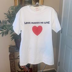 New With Tags Cotton Heart Print T-shirt For Streetwear, Band Merch Cotton Top With Heart Graphic, Cotton Band Merch Top With Heart Graphic, Poncho Style Top, Jeep Shirts, Armor Shirt, Custom Ink, Heart T Shirt, Poncho Style