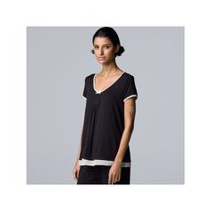 Drift off to sleep in style when you wear this cozy sleep top from Simply Vera Vera Wang.Click on this INTIMATES & SLEEPWEAR Guide to find the perfect fit and more! Scoopneck Jersey construction Short sleeves Banded hemFABRIC & CARE Imported Machine wash Rayon, spandex Size: Xxl. Color: Black. Gender: female. Age Group: adult. Pattern: Solid. Cozy Sleep, Luxury Pajamas, Petite Size Chart, Simply Vera Wang, Simply Vera, Womens Size Chart, Petite Size, Vera Wang, To Sleep