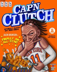 the cover of cap'n outtch magazine featuring an image of a basketball player with his hand on his face