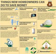 an info sheet describing things new homeowners can do to save money