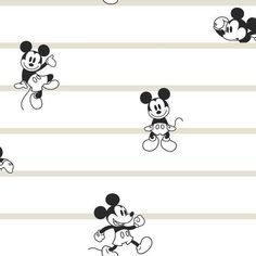 DI0932 York Disney Mickey Mouse Stripe Unpasted Neutral Wallpaper Disney Kids Rooms, Mouse Wallpaper, Nursery Boy, Wallpaper Disney, York Wallpaper, Mickey Mouse Wallpaper, Neutral Wallpaper, 4 Wallpaper, Stripe Wallpaper