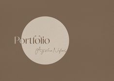 the word portfolio is written in brown and white with a circle on it