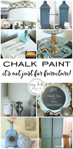 a collage of photos with the words chalk paint it's not just for furniture