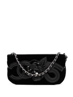 black velvet circa 2006 signature interlocking CC logo signature Camélia motif leather and chain-link shoulder strap main compartment Serial Number: 10276090 Chanel Number 5, Vintage Chanel Bag, Dream Bags, Strictly Come Dancing, Shopping Chanel, Dolce E Gabbana, Money Bag, Mini Handbags, Shoulder Bag Black