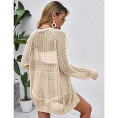 Introducing our Women's Crochet Lightweight Cardigan Cover Up, the perfect addition to your summer wardrobe in 2024. This versatile piece features an Open Front, Long Sleeves, and a delicate crochet design that adds a touch of elegance to any outfit. Crafted from a blend of 89% Viscose and 11% Nylon, our cardigan cover up offers a lightweight and breathable feel that is ideal for layering on those warm summer days. The high-quality fabric ensures comfort and style, making it a must-have piece fo Shrunken Sweater, Trendy Cardigans, Summer Cardigan, Plus Size Cardigans, Floral Cardigan, Lightweight Cardigan, Cardigan Sweaters For Women, Long Sleeve Cardigan, Long Sweaters