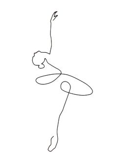 a line drawing of a person in the air