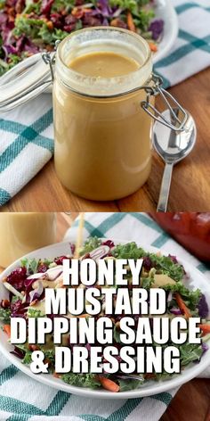 the cover of honey mustard dipping sauce and dressing