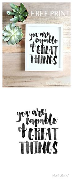 three different types of lettering with the words, you are capable to be great things