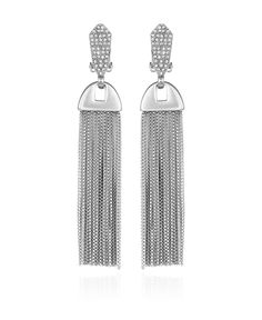 in stock Dainty Style, Silver Drop Earrings, Online Earrings, Tassel Earrings, Vince Camuto, Crystal Glass, Clip On Earrings, Tassels, Dangle Drop Earrings