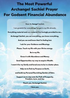 the most powerful archanel sachi prayer for godsen financial abundance