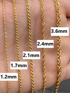 "14K Solid Gold Rope Chain Necklace /Genuine Gold  Rope Necklace /Trending Choker Chain /Gift for Her / Everyday Necklaces for women and men / Mothers Day Gift * Gold KT: 14K Solid Gold * Gold Color Options: 14K Gold * Chain Lengths:  16'', 18\", 20\", 22\", 24\" * The chains are semi-hollow and durably made of genuine gold * Available in 1.2mm, 1.7mm, 2.1mm, 2.4mm, and 3.6mm width options. The yellow color of the necklace is dark as seen in the images! Follow on Instagram - @bayargold.tr My Web Site - https://www.bayargold.com/ * Bayar Gold is a fine jewelry company. Please do not hesitate to ask us questions. We are always here to help you. * All items are packed in the high-quality jewelry box. The gift message is available. Please let us know what to write by leaving us a note at check Chain Women Gold, New Model Chains Gold, Gold Rope Chain Women, Gold Rope Chain For Men, Boys Neck Chains Gold, Gold Link Rope Chain Necklace Perfect For Gift, Gold Link Rope Chain Necklace For Gift, Gold Rope Chain Necklace With Lobster Clasp As Gift, Rope Chain Necklace Gift