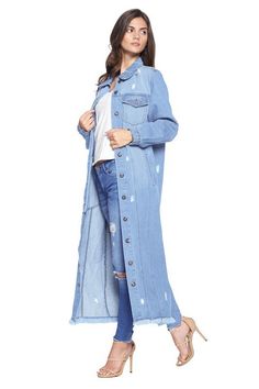 Long Denim Jacket100% CottonSize Measurement (inch): S: 20.0 (Bust), - (Waist), - (Hips), 40.0 (Length) M: 21.0 (Bust), - (Waist), - (Hips), 40.5 (Length) L: 22.0 (Bust), - (Waist), - (Hips), 41.0 (Length) XL: 23.0 (Bust), - (Waist), - (Hips), 41.5 (Length) Spring Washed Button-up Jeans, Button-up Denim Blue Jeans For Winter, Winter Button-up Denim Blue Jeans, Button-up Denim Jeans For Winter, Winter Denim Jeans Button-up, Winter Button-up Denim Jeans, Casual Fitted Full-length Outerwear, Casual Fitted Outerwear, Fitted Full Length Casual Outerwear