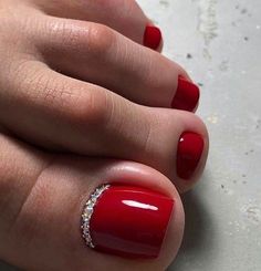 Red Toenails, Acrylic Toe Nails, Toe Nail Color, Pretty Toe Nails, Summer Toe Nails