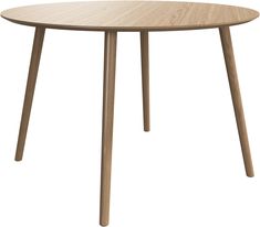 a round wooden table with two legs