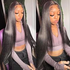 Middle Part Lace Front Wigs Straight, Straight Hair Wigs For Black Women, Frontal Lace Wig Styles, Middle Part Wig Straight, Frontal Sew In, Black Wig Hairstyles, Straight Wig Hairstyles, Black Wigs For Black Women, Straight Middle Part Wig