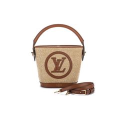 Louis Vuitton sold out worldwide petit bucket tote. Raffia bag with caramel leather trim. Handle drop 4.5". Shoulder drop 20" adjustable. Comes with original dust cover and box. Monogram Canvas Bucket Shoulder Bag With Leather Handles, Designer Monogram Canvas Bucket Bag, Monogram Canvas Bucket Bag For Shopping, Monogram Canvas Travel Bucket Bag, Travel Monogram Canvas Bucket Bag, Designer Bucket Bag For Errands, Brown Monogram Canvas Bucket Bag With Detachable Handle, Designer Straw Bag With Bamboo Handle For Travel, Luxury Bucket Bag For Errands