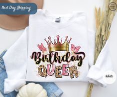 "Birthday Queen Shirt, Afro Queen shirt, Birthday shirt , Birthday gift, Birthday Diva Shirt, Afro Woman Birthday, It's My Birthday Shirt ORDERING: 1. Review all photos 2. Choose Size and Color from drop-down menu 3. If personalization box is available, add your text color 4. Add each shirt to cart one at a time 5. Click \"Add to Cart\" - you can go back to add more products 6. Click \"Proceed to Checkout\" 7. Add note to seller for any requests * We use several different brand shirts, all of them are premium quality and soft shirts. The brands we send may vary depending on our stock situation. * We guarantee 100% satisfaction. The brands we use in- clude premium quality shirt brands such as Bella Canvas, Gildan Soft Style, Circle, Outlash. BULK DISCOUNTS AND SPECIAL REQUESTS: We offer bul Birthday Tshirt Ideas Women, Birthday Shirts Womens, Birthday Queen Shirt, It's My Birthday Shirt, Afro Queen, Woman Birthday, Deer Shirt, Diy Designs, Queen Shirt