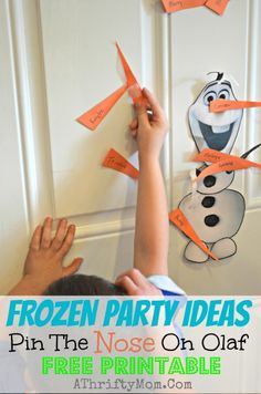 frozen party ideas pin the nose on olaf printable for kids to play with