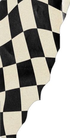 a black and white checkerboard pattern is shown on the side of a piece of fabric