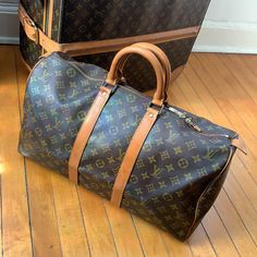 A Beautiful Louis Vuitton Boston Keepall 45 Travel Bag. In Great Condition. Well Taken Care Of And Very Clean And Conditioned. Some Marks And Wear On The Leather. Such A Great Bag For Travel And Weekend Trips. Cabin Size . Please Review All Photos And All Of Our Excellent Reviews. Poshmark Will Authenticate This Bag Before Shipment. Made In France Luxury Rectangular Duffle Bag For Errands, Luxury Brown Luggage With Dust Bag Included, Keepall 45, Bags Louis Vuitton, Bag For Travel, Weekend Trips, Louis Vuitton Bags, Travel Luggage, Luggage Bags