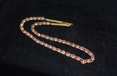 Excited to share the latest addition to my #etsy shop: Rare 23KT Gold 9 Carats Diamond Chain Mughal Enamel Necklace !!! https://etsy.me/2SyLTa3 #white #box #red #yes #no #diamond #unisexadults #gold #hook Enamel Chain Jewelry As A Gift, Enamel Chain Jewelry As Gift, Enamel Chain Jewelry For Gifts, Red Pendant Chain Jewelry, Luxury Red Enamel Necklaces, Luxury Handmade Red Jewelry, Traditional Gold Chain Jewelry For Formal Occasions, Handmade Link Jewelry For Formal Occasions, Traditional Hallmarked Red Necklace