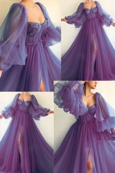 Sleeve Prom Dresses, Purple Evening Dress, Formal Prom Dresses Long, Middle Names, Long Formal Gowns, Formal Prom Dress, 파티 드레스, Prom Dresses Formal, Evening Dresses With Sleeves