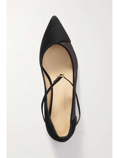 JENNIFER CHAMANDI Lorenzo 20 suede and tulle point-toe flats | NET-A-PORTER Jennifer Chamandi, Pointed Toe Flats, Net A Porter, Women Collection, Black Suede, Ballet Flats, Luxury Design, Porter, My Style