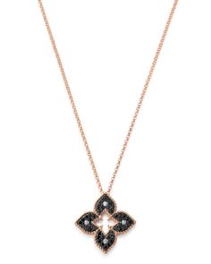 Roberto Coin 18K Rose Gold Petite Venetian Black & White Diamond Pendant Necklace, 18 Gold Black Diamond Necklace, Luxury Black Necklace, Roberto Coin, Diamond Pendant Necklace, Diamond Bracelets, Black Rose, 18k Rose Gold, Jewelry Branding, White Diamond