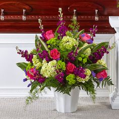 Beautiful Horizons Floor Basket White Arrangement, Floor Basket, Difficult Times, Heaven Sent, Hydrangea, Florist, Lavender, Roses, Flowers