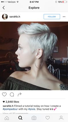 Edgy Pixie Hair, Short Blonde Pixie, Edgy Pixie, Pixie Hair, Sassy Hair, Hair Color And Cut, Hair Clothes, Blonde Pixie, Short Hair Styles Pixie