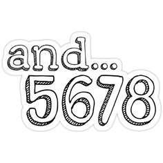 the word and number sticker is drawn in black ink on a white paper background