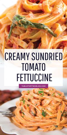 creamy sundried tomato fettuccine is the perfect side dish for any meal