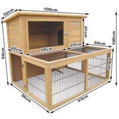 the large wooden rabbit hut is shown with measurements