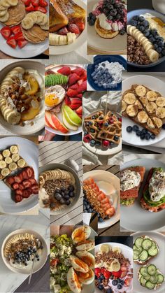 a collage of pictures with different types of food