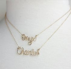 Shop: www.deannewatsonjewelry.etsy.com There's no doubt that mom will absolutely cherish this name necklace, personalized and handcrafted with love! A perfect gift to celebrate a new child/grandchild, birthday or Mother's Day Choose up to two names or words up to 10 letters each (or 20 letters combined total for two names) to personalize this necklace. Please leave your choices in the note box at checkout.  Available in these metals: Silver plated Sterling silver 14K gold filled  Rose filled gol Custom Adjustable Personalized Necklace, Personalized Adjustable Custom Necklace As Gift, Personalized Adjustable Custom Necklace, Adjustable Personalized Custom Necklace For Gift, Adjustable Sterling Silver Necklace With Names, Nickel-free Nameplate Necklaces For Personalized Gifts, Nickel-free Nameplate Necklace For Personalized Gift, Everyday Adjustable Charm Necklaces With Custom Name, Everyday Adjustable Custom Name Charm Necklaces