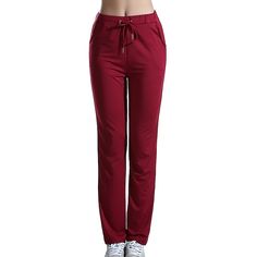 Women's Sweatpants Pants Trousers High Waist Full Length claret Fall 2024 - $14.99 Outdoor Vacation, Sporty Chic, Chic Woman, Fall 2024, Pants Trousers, Womens Sweatpants, High Cut, Streetwear Fashion, Full Length