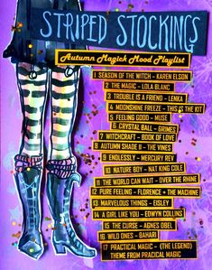 a poster with the words stripped stockings on it