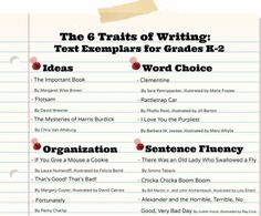 the six rules of writing text exemplars for grads k - 2