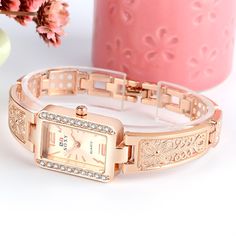 Luxury Bracelet Ladies Stylish WatchA watch is always an appreciated gift, making the Luxury Bracelet Ladies Stylish Watch a perfect choice for any special occasion. We believe this luxury timepiece conveys appreciation and regard, making the recipient feel special.An Ideal Gift for Her For the special day that&apos;s just around the corner, consider gifting her the Luxury Bracelet Ladies Stylish Watch. Not only does it make a thoughtful present, but it also stands out with its distinct design and luxury elements. A Unique, Feminine Design Ordinary watches can be plain, while the Luxury Bracelet Ladies Stylish Watch stands out with its intricate beauty. This timepiece expertly combines the function of a watch with the aesthetics of a bracelet, resulting in a product that is as practical as Luxury Diamond Bracelet With Intricate Design As Gift, Womens Watches And Bracelets, Women Watch Digital Gold, Latest Wrist Watches For Women, Womens Watches Luxury Stylish, Luxury Intricate Design Bracelets For Women, Watch For Women Rose Gold, Luxry Gifts For Her, Watches Rose Gold