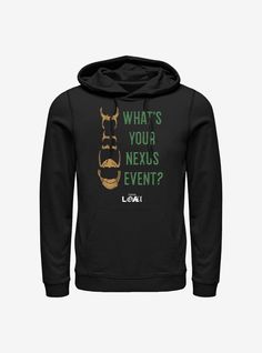 a black hoodie with the words what's your next event? on it