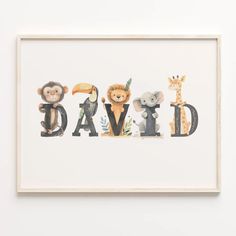 the word david is made up of different animals