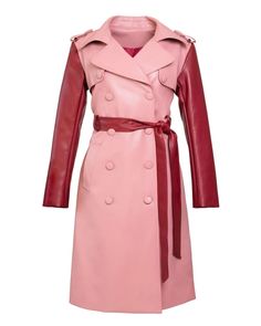 Two Tone Pink Trench Coat | Burgundy Dusty Rose And Burgundy, Pink Trench Coat, Wrap Belt, Light Rain, Plus Size Outerwear, Everyday Wardrobe, British Indian, Vibrant Red, Dusty Rose