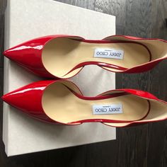 Brand New, Never Been Worn. Purchased From Saks Store. Comes With Box And Dust Bag Designer Red Heels For Formal Occasions, Red Designer Heels For Formal Occasions, Jimmy Choo Shoes, Jimmy Choo, Shoes Women Heels, Patent Leather, Dust Bag, Shoes Heels, Size 12