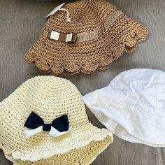 2nwt Accsa Infant Sun Protection Straw Heads Fitting 2t-4t. Both With Ties. One Islet Hat In Great Condition Fitting Infant Baby Hat Crochet, Crochet Bucket, Sun Protection Hat, Hat Crochet, Crochet Baby Hats, Baby Hat, Baby Hats, Kids Accessories, Baby Accessories